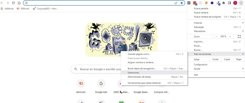 Mediante las herramientas de desarrolladores de Chrome