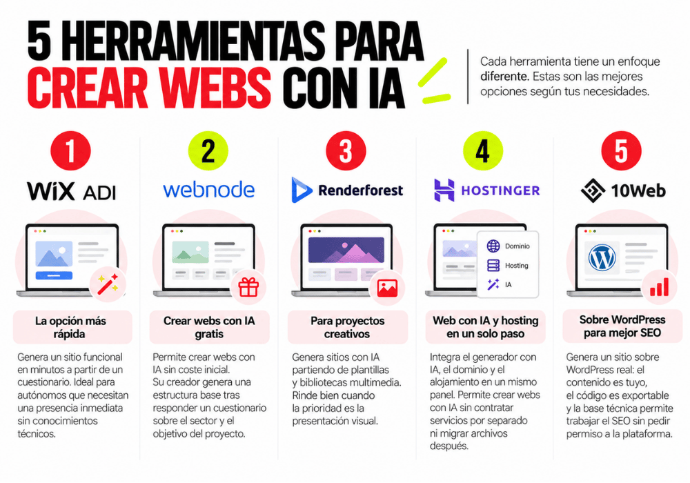 Cómo seleccionamos las mejores herramientas para crear webs con IA (1) Cómo seleccionamos las mejores herramientas para crear webs con IA (1)
