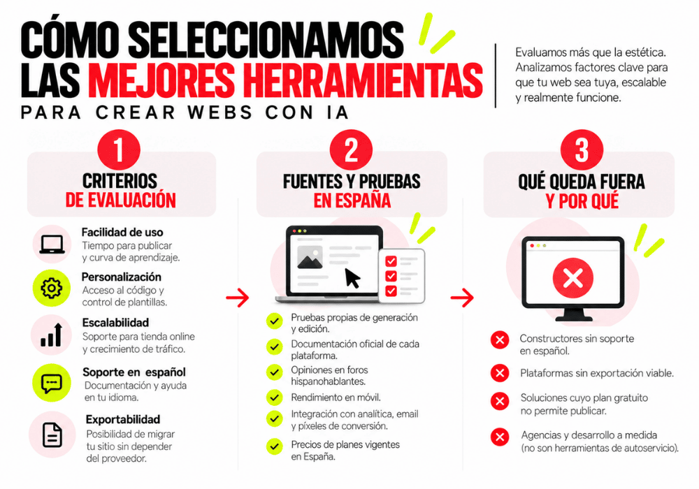 Cómo seleccionamos las mejores herramientas para crear webs con IA Cómo seleccionamos las mejores herramientas para crear webs con IA