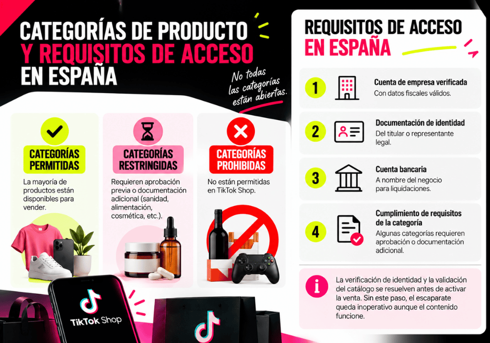 TikTok Shop Categorías de producto y requisitos de acceso en España TikTok Shop Categorías de producto y requisitos de acceso en España